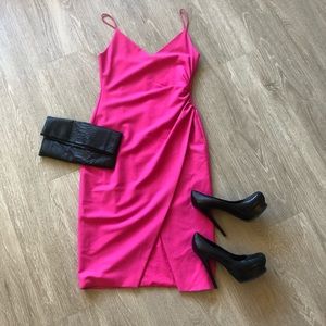 Black halo Hot pink “Bowery” dress